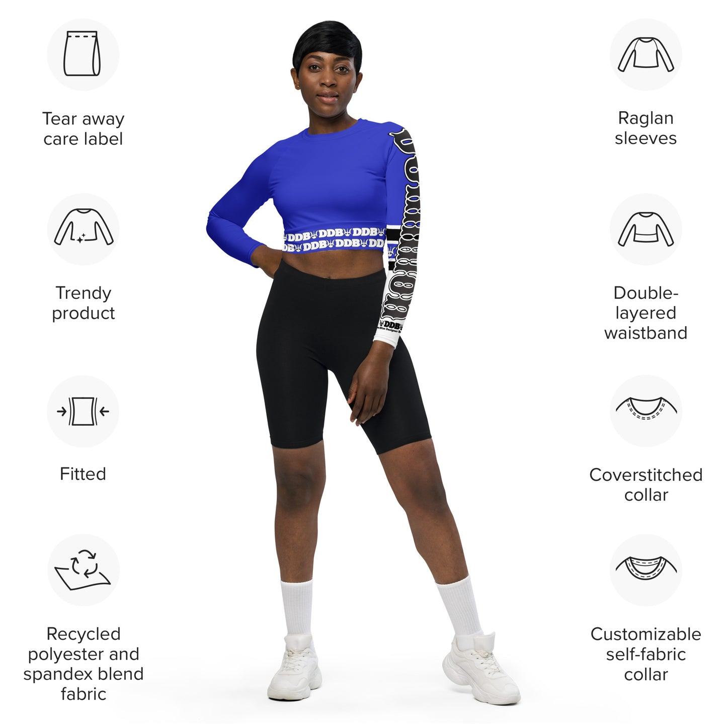 DDB Dominion Long-sleeve Crop Top 011, by DocBlue Designer Brand